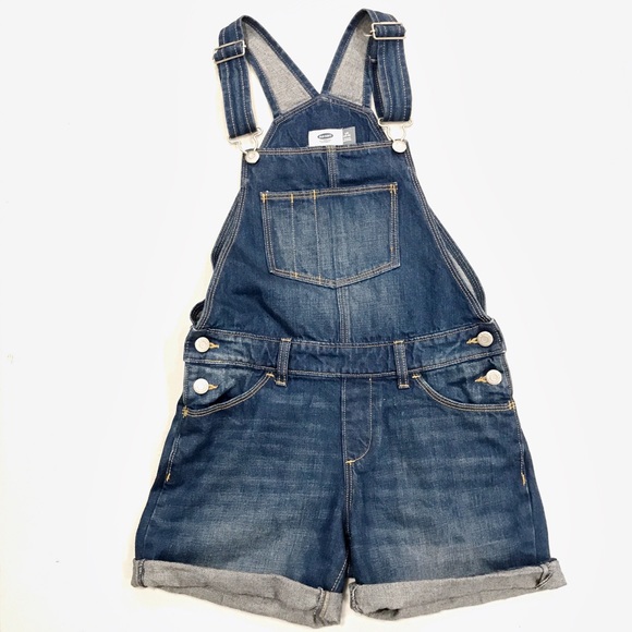 old navy jean short overalls